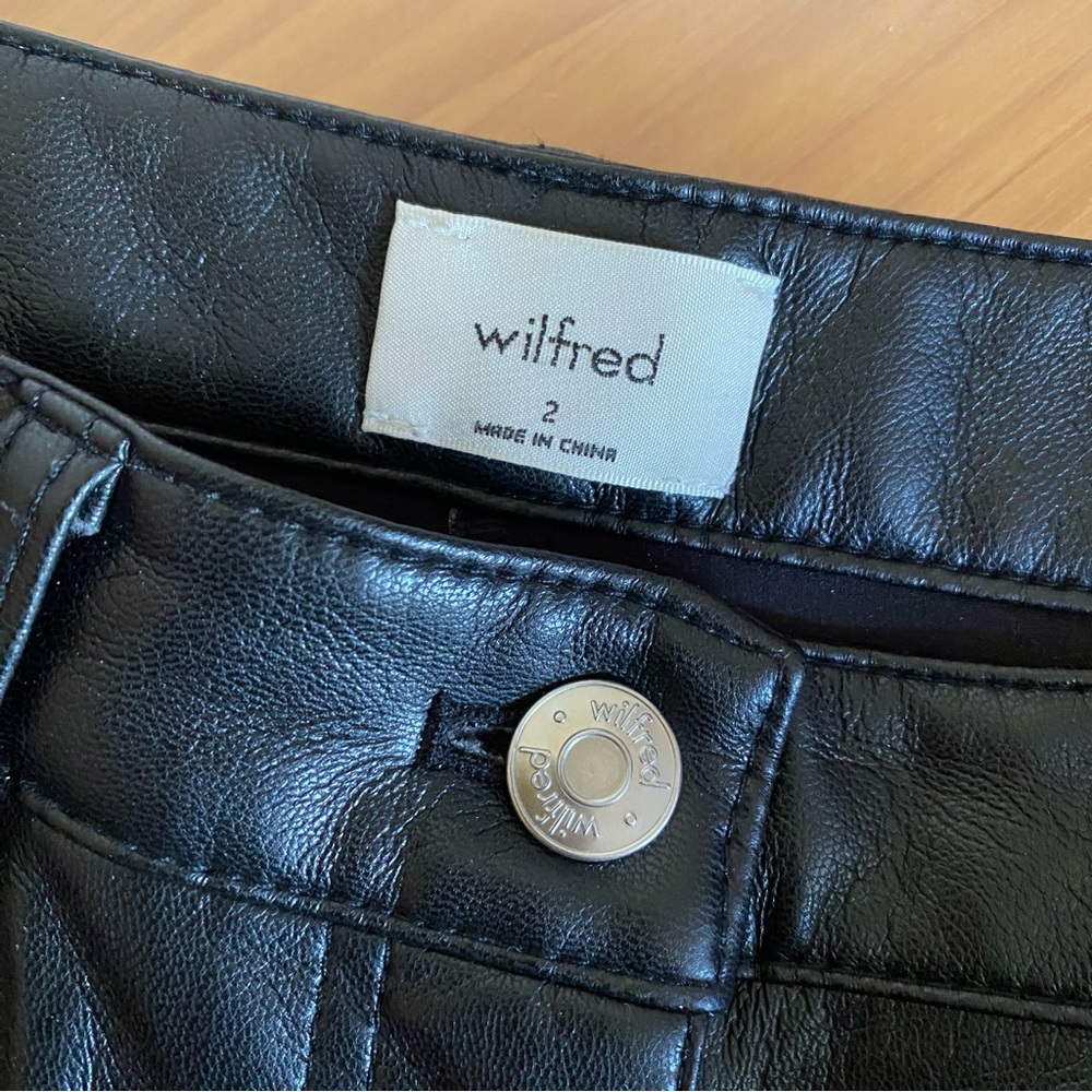 Aritzia wilfred melina faux leather pants black - Picture 5 of 12